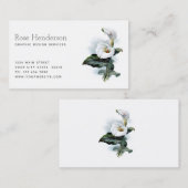 Elegant Vintage Victoriaans White Calla Lily Visitekaartje (Voorkant / Achterkant)