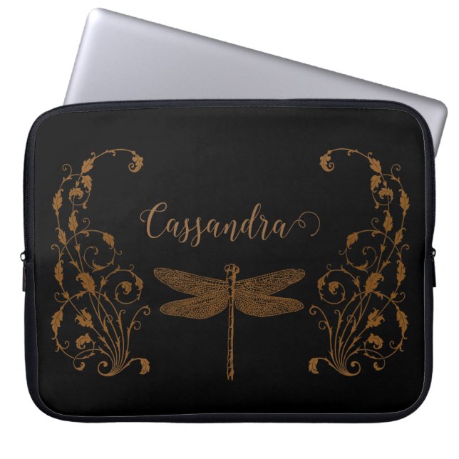 Elegant, vintage, victoriaanse steampunk gepersona laptop sleeve (Voorkant)