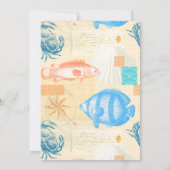 Elegant Vintage Vis en schelpdieren Koulage Kaart (Achterkant)