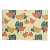 Elegant Vintage Vlinders en Bladeren Patroon | Kussensloop (Achterkant-Links)