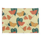 Elegant Vintage Vlinders en Bladeren Patroon | Kussensloop (Achterkant-Rechts)