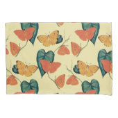 Elegant Vintage Vlinders en Bladeren Patroon | Kussensloop (Voorkant-Links)