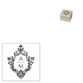Elegant Vintage Wapenschild Bruiloftsmonogram 2 Be Rubberstempel (Gestempeld)