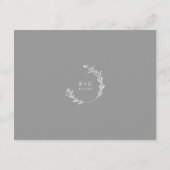 Elegant Vintage Wedding Details Kaart Grijs (Achterkant)