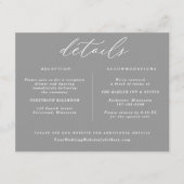Elegant Vintage Wedding Details Kaart Grijs (Voorkant)