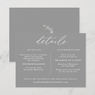 Elegant Vintage Wedding Details Kaart Grijs