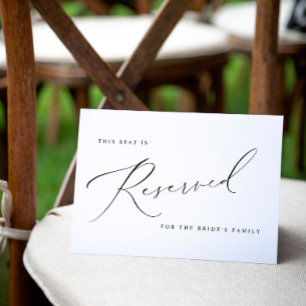 Elegant Vintage Wedding Gereserveerd Sign Kaart Notitiekaartje
