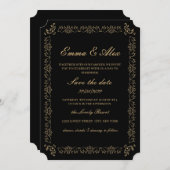 Elegant Vintage Wedding Invitation Kaart (Voorkant / Achterkant)