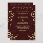Elegant Vintage Wedding Invitation Kaart (Voorkant / Achterkant)