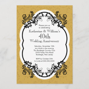 Elegant Vintage Wedding Jubileum Party Kaart