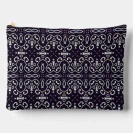 Elegant Vintage White Ornament Pattern on Navy Etui