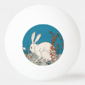 Elegant Vintage White Rabbit Flowers Pingpongbal (Achterkant)