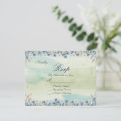 Elegant Vintage Wildflower Frame Wedding RSVP Card Kaart (Staand voorkant)
