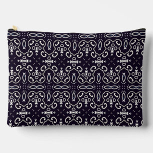 Elegant vintage wit ornament patroon op marineblau etui