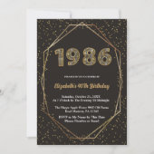 Elegant Vintage Year 1986 40th Birthday Party Kaart (Voorkant)