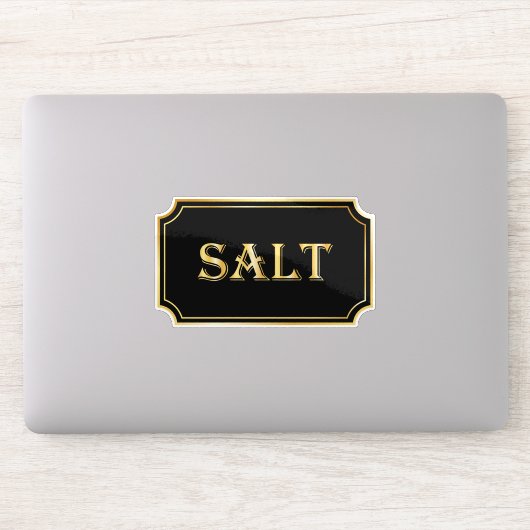 Elegant Vintage Zwart en Goud Voorraadlabel  Sticker (Computer)