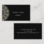 Elegant Vintage, zwart, kant Visitekaartje (Voorkant / Achterkant)