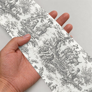 Elegant vintage zwart-wit toile satijnen lint