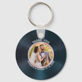 Elegant Vinyl record aangepaste fotonaam Sleutelha Sleutelhanger (Voorkant)
