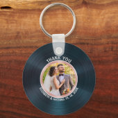 Elegant Vinyl record aangepaste fotonaam Sleutelha Sleutelhanger (Voorkant)