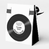 Elegant Vinyl Record Zwart & Wit Bedankdoosjes (Achterkant)