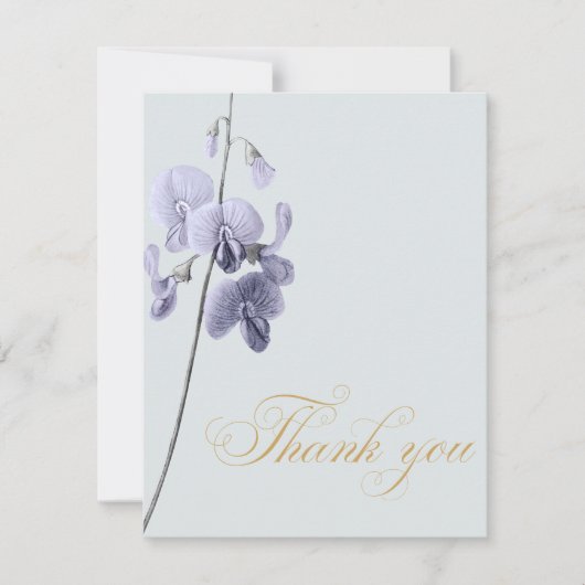 Elegant Violet and Mint Wedding Thank You Card Bedankkaart (Voorkant)