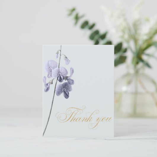 Elegant Violet and Mint Wedding Thank You Card Bedankkaart (Staand voorkant)