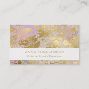 *~* Elegant Violet  Antiek Aged Damask Visitekaartje