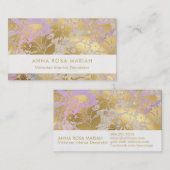 *~* Elegant Violet  Antiek Aged Damask Visitekaartje (Voorkant / Achterkant)