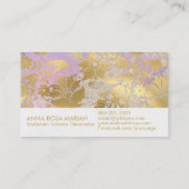 *~* Elegant Violet  Antiek Aged Damask Visitekaartje (Achterkant)