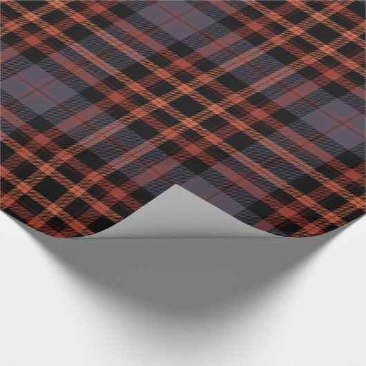 Elegant violet blauw | Orange | zwartplaagcontrole Cadeaupapier (Hoek)