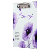 Elegant Violet Bloemen Klembord (Links)