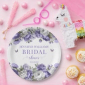 Elegant violet bloemenpapier vrijgezellenfeest bor papieren bordje (Feest)