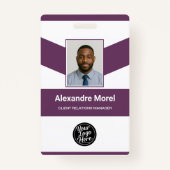 Elegant Violet Business Identification  Badge (Voorkant)