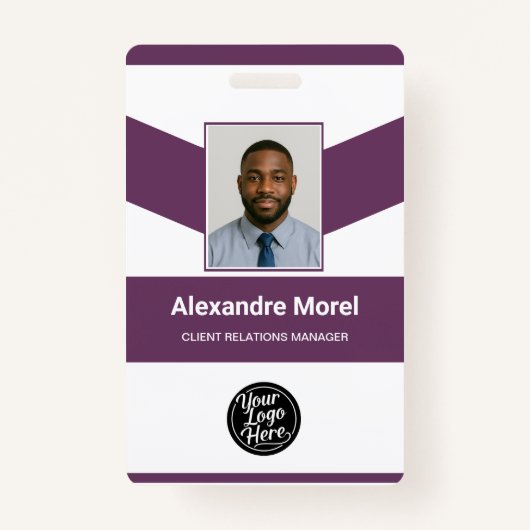 Elegant Violet Business Identification  Badge (Voorkant)
