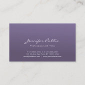 Elegant Violet Chic Professional Design Moderne Visitekaartje (Achterkant)
