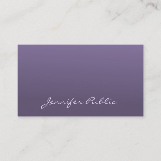 Elegant Violet Chic Professional Design Moderne Visitekaartje (Voorkant)