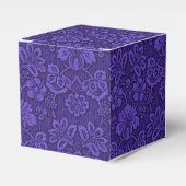 Elegant Violet Damask Bedankdoosjes (Voorkant Zijde)