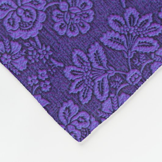 Elegant Violet Damask Patroon Fleece Deken (Hoek)
