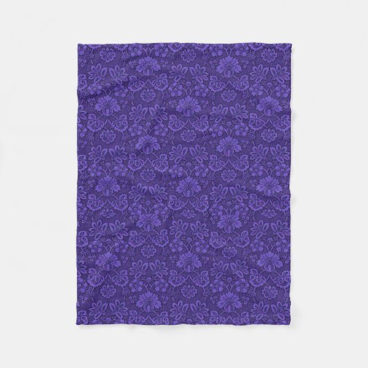 Elegant Violet  Damask Patroon Fleece Deken (Voorkant)