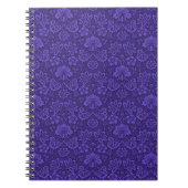 Elegant Violet Damask Patroon Notitieboek (Voorkant)