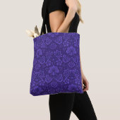 Elegant Violet  Damask Patroon Tote Bag (Dichtbij)