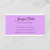 Elegant Violet Design Modern Simple Plain Trendy Visitekaartje (Voorkant)