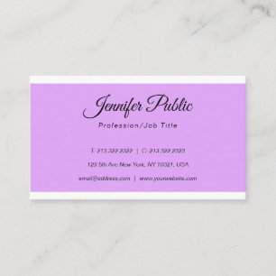 Elegant Violet Design Modern Simple Plain Trendy Visitekaartje