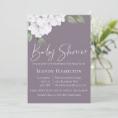 Elegant Violet Floral Baby shower Uitnodiging (Staand voorkant)