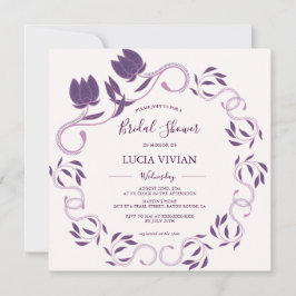 Elegant Violet Floral Bridal Shower Save The Date