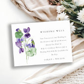 Elegant Violet Floral Bunch Wedding Goed Informatiekaartje