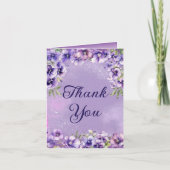 Elegant Violet Floral Wedding  Bedankkaart (Voorkant)
