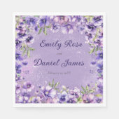 Elegant Violet Floral Wedding Servet (Voorkant)