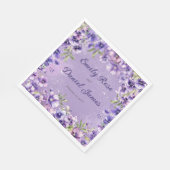 Elegant Violet Floral Wedding Servet (Hoek)